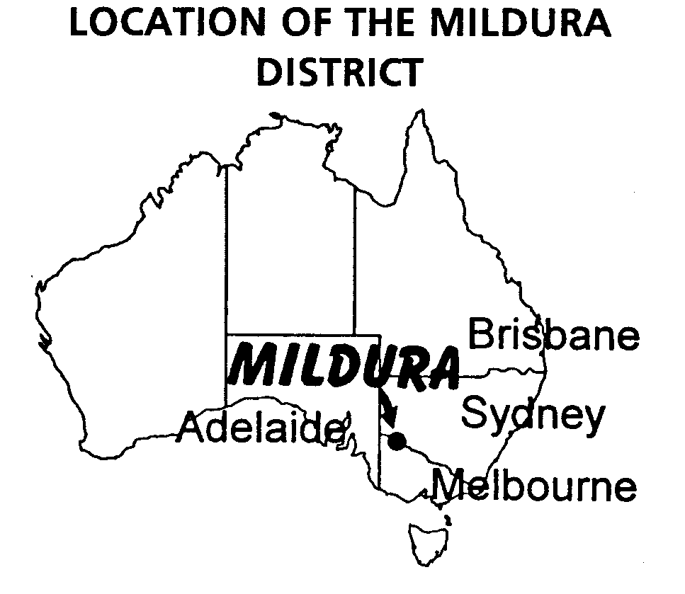 Map showing Mildura